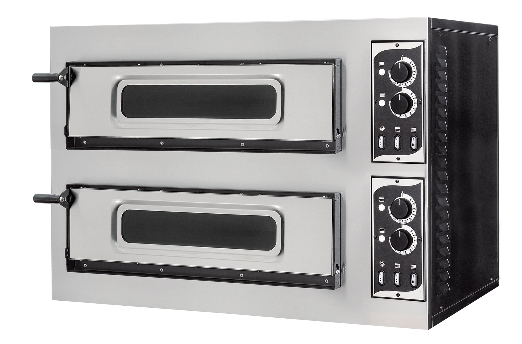 תנור פיצה חשמלי דו־תאי מחוזק Prismafood 60×50 ס"מ 8KW עם טרמוסטטים