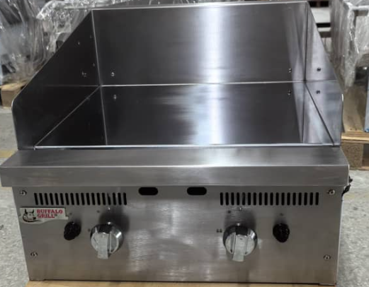 פלנצ'ה גז Buffalo Grill 61 ס"מ עם משטח כרום חצי מחורץ ושני מבערים
